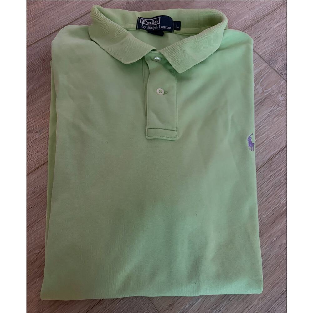Polo Ralph Lauren Men’s Polo Shirt Large Green Purple Pony Short Sleeve